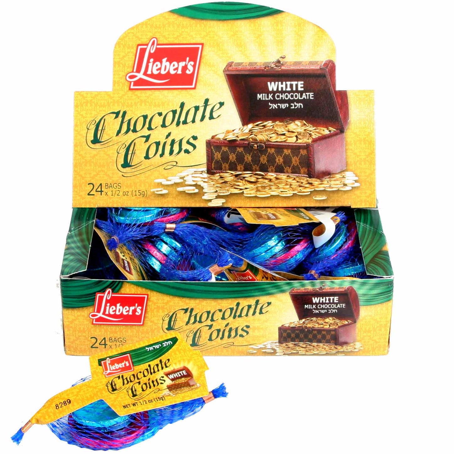 White Milk Chocolate Coins Mesh Bags