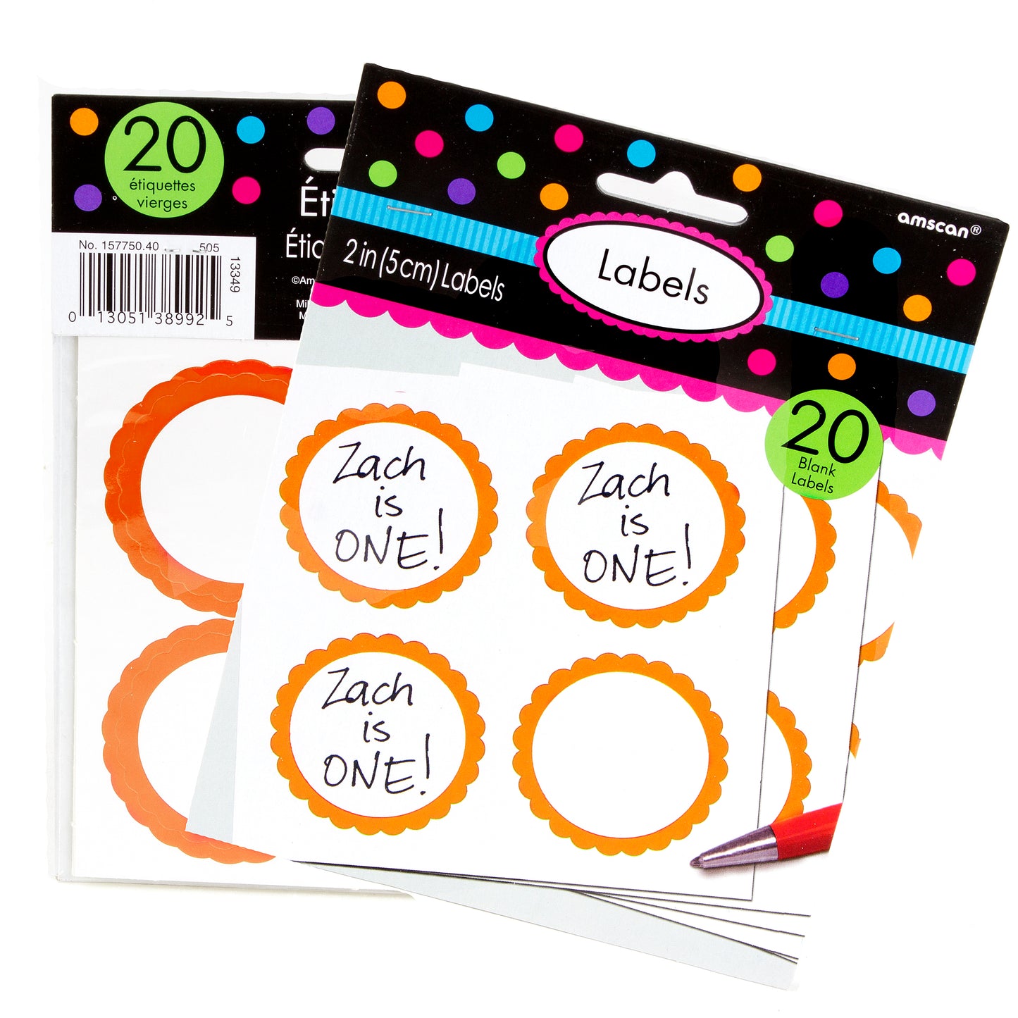 Orange Favor Sticker Labels 20 CT
