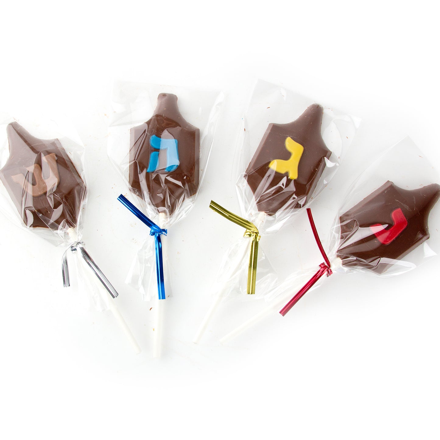 Hanukkah Dreidel Chocolate Lollipops -4PC