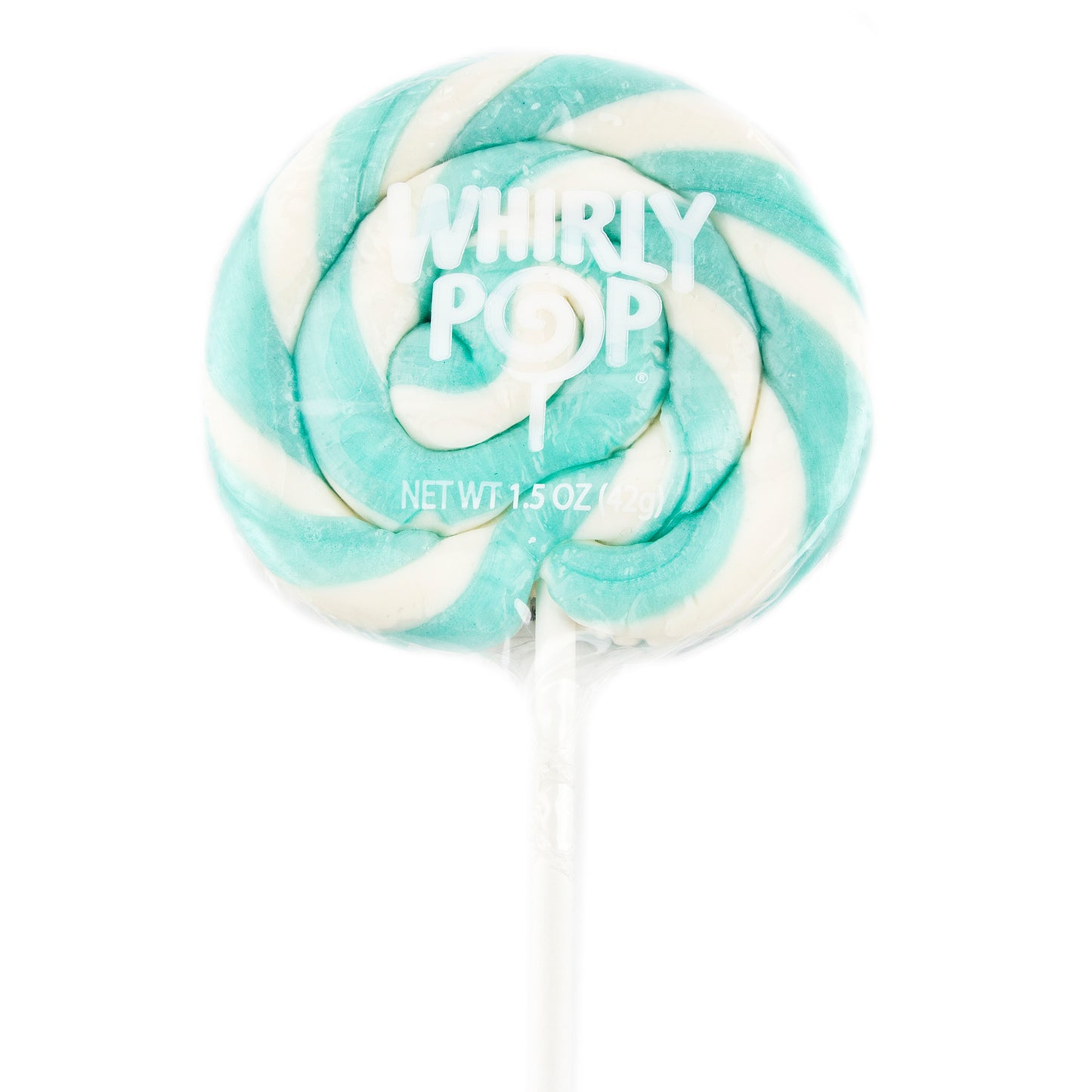 Turquoise & White Swirl Whirly Pops - Blue Raspberry 5 pack
