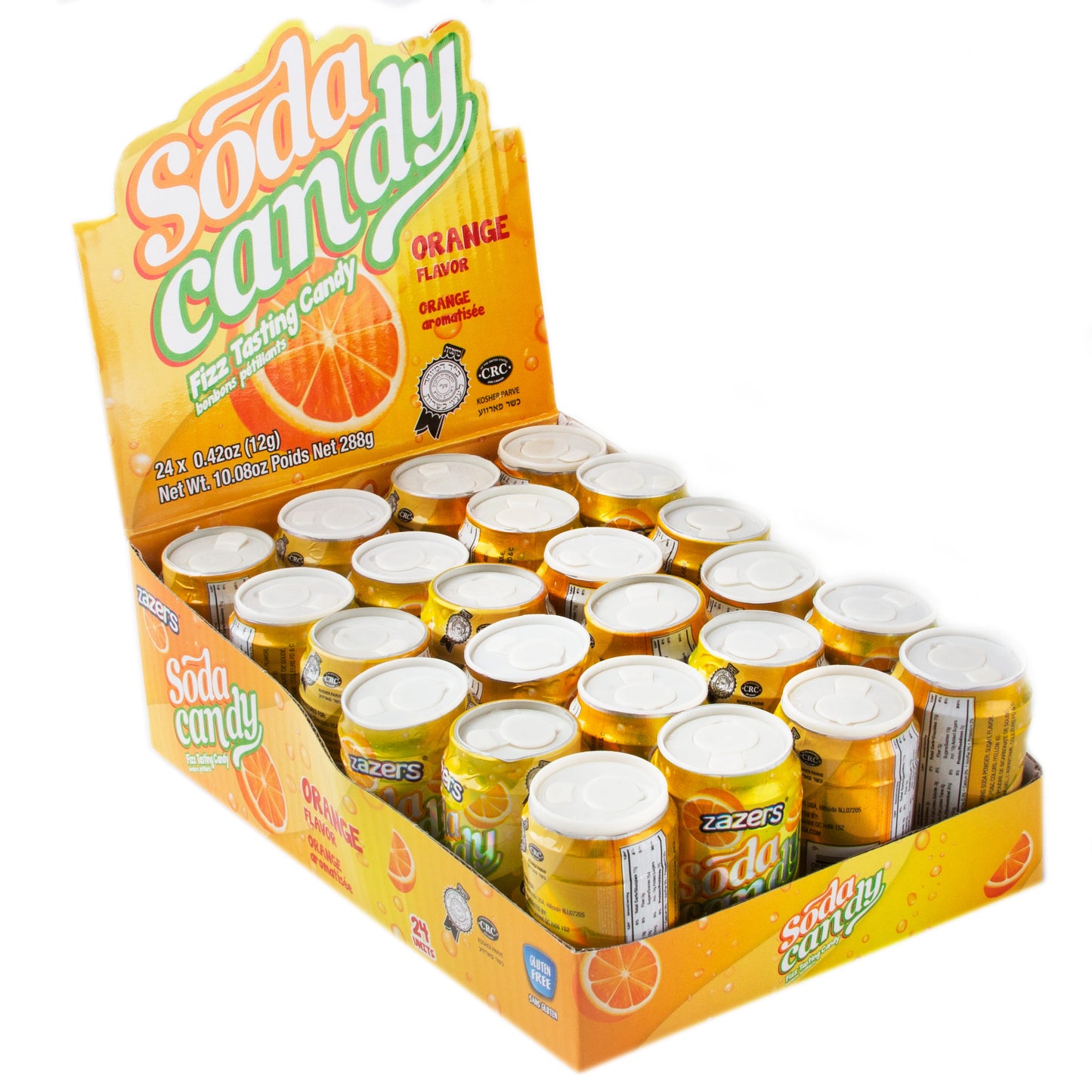 Zaza Soda Cans Orange Candy - 24CT Display Box