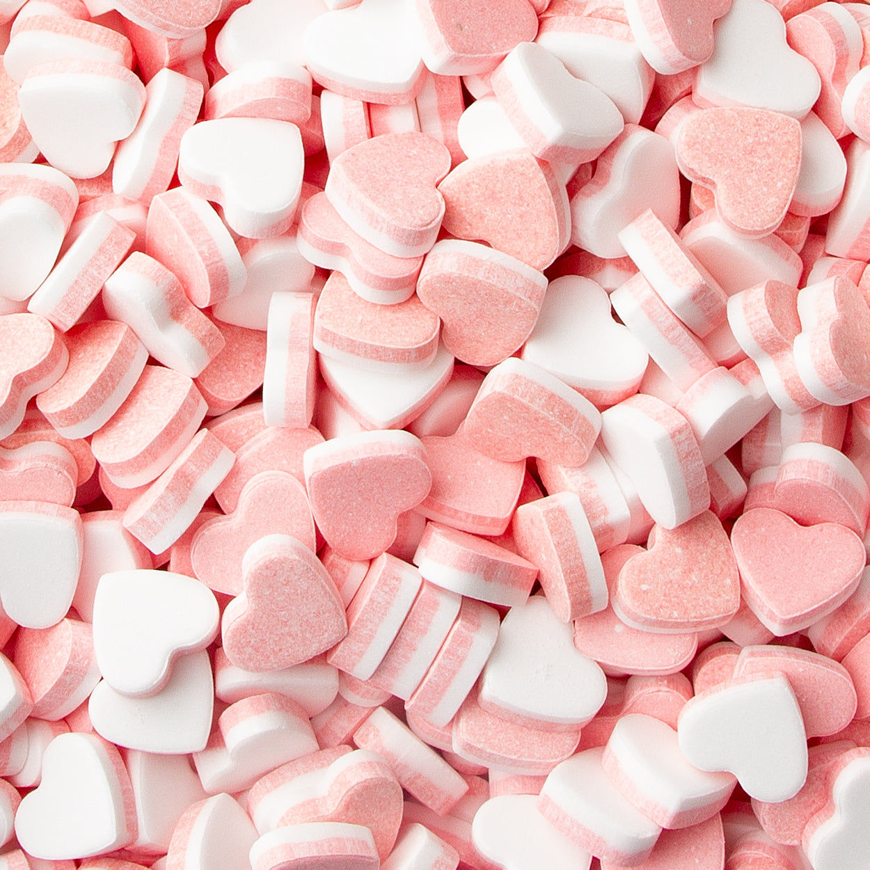 Strawberry Pink & White Hearts Pressed Candy