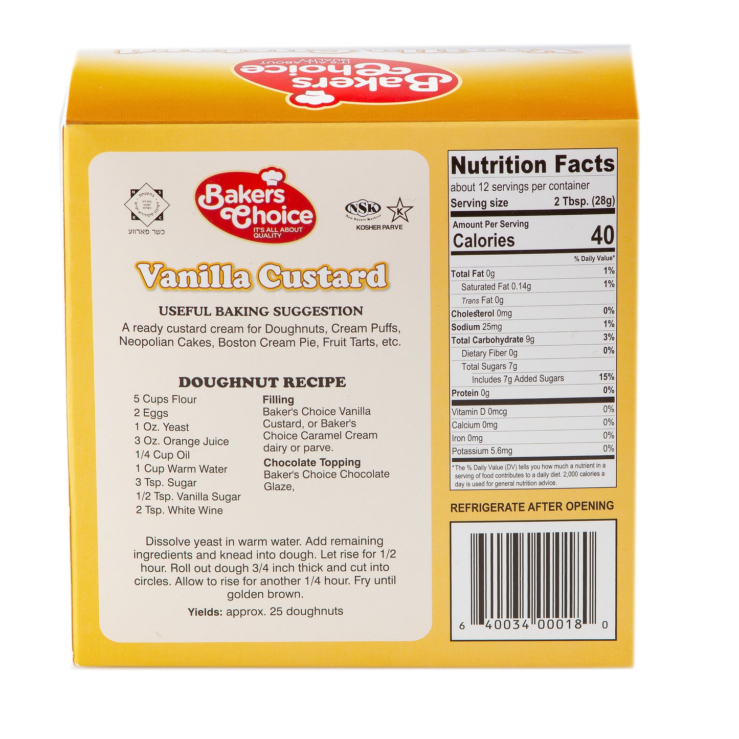 Vanilla Custard - 12 oz Box