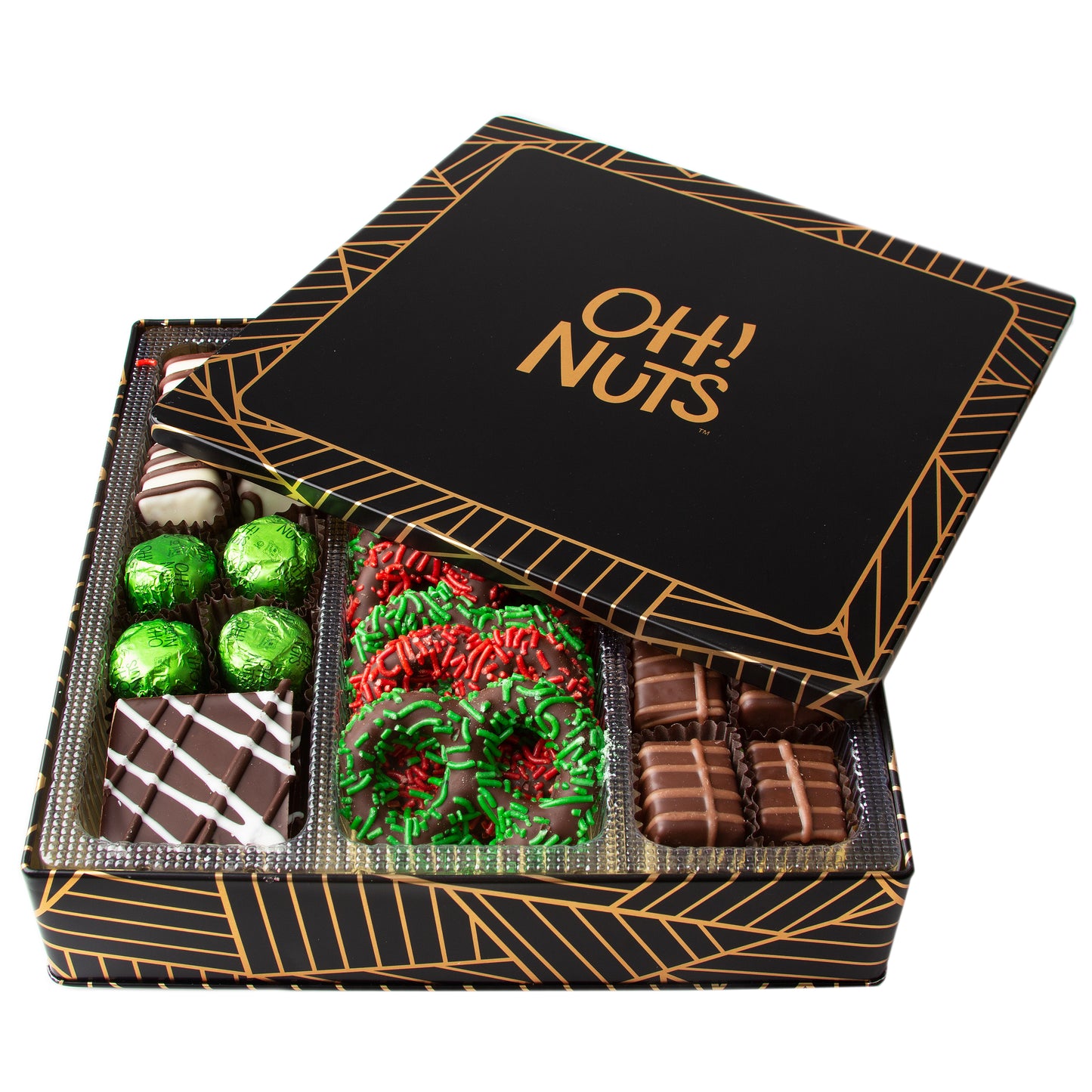 Oh! Nuts Holiday Chocolate Square Gift Tin