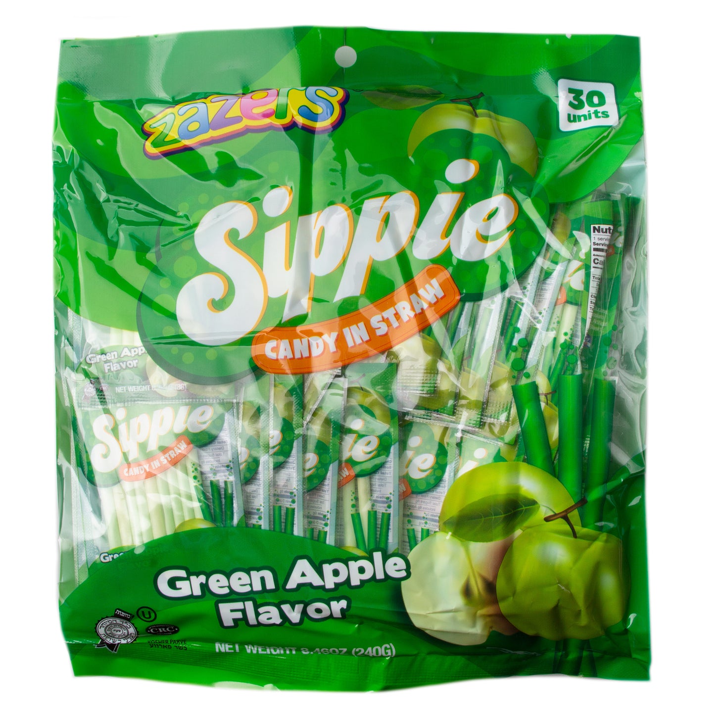 Sippie Candy in Straw - Green Apple - 30CT Bag