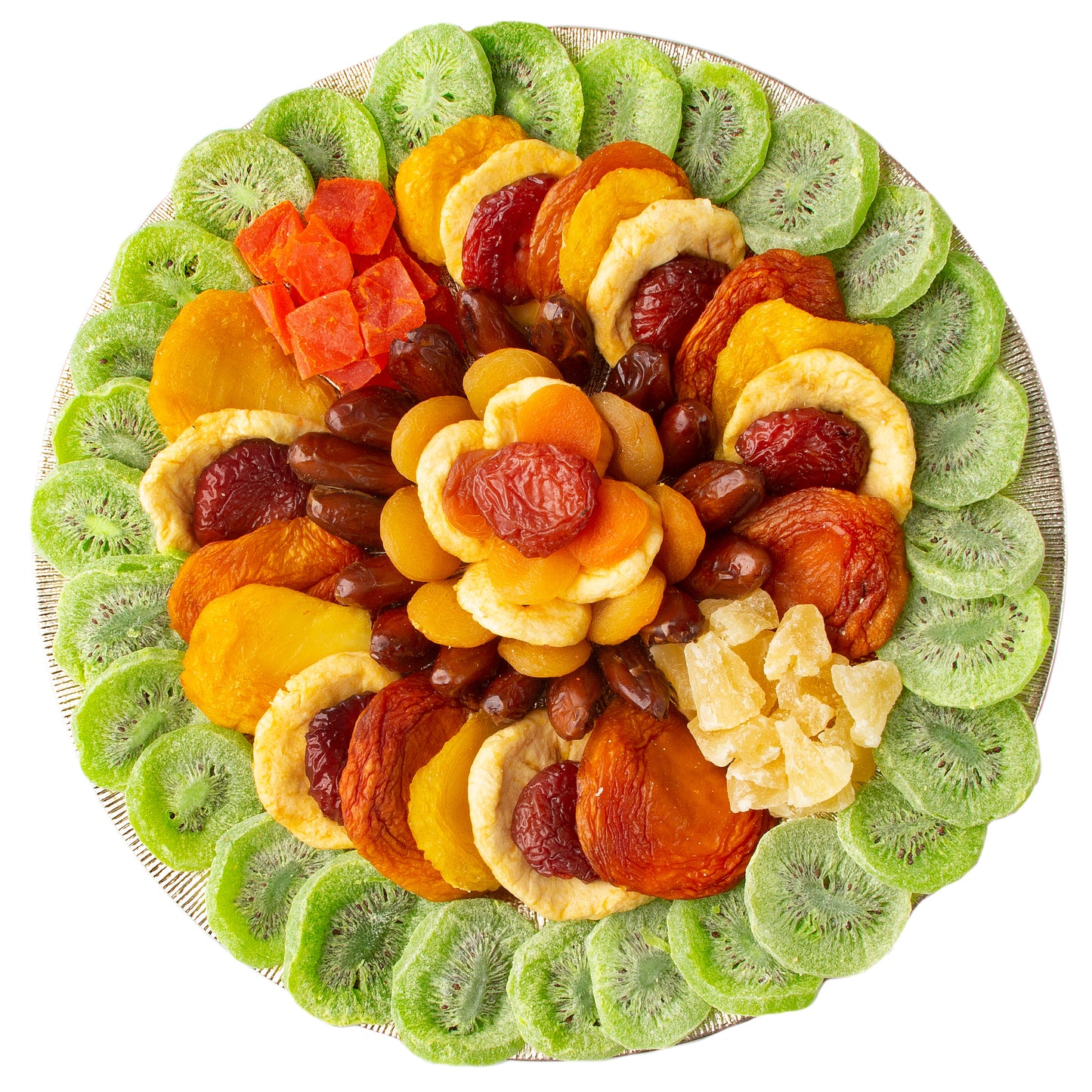 Tu B'Shvat Dried Fruit Round Plate Gift Basket
