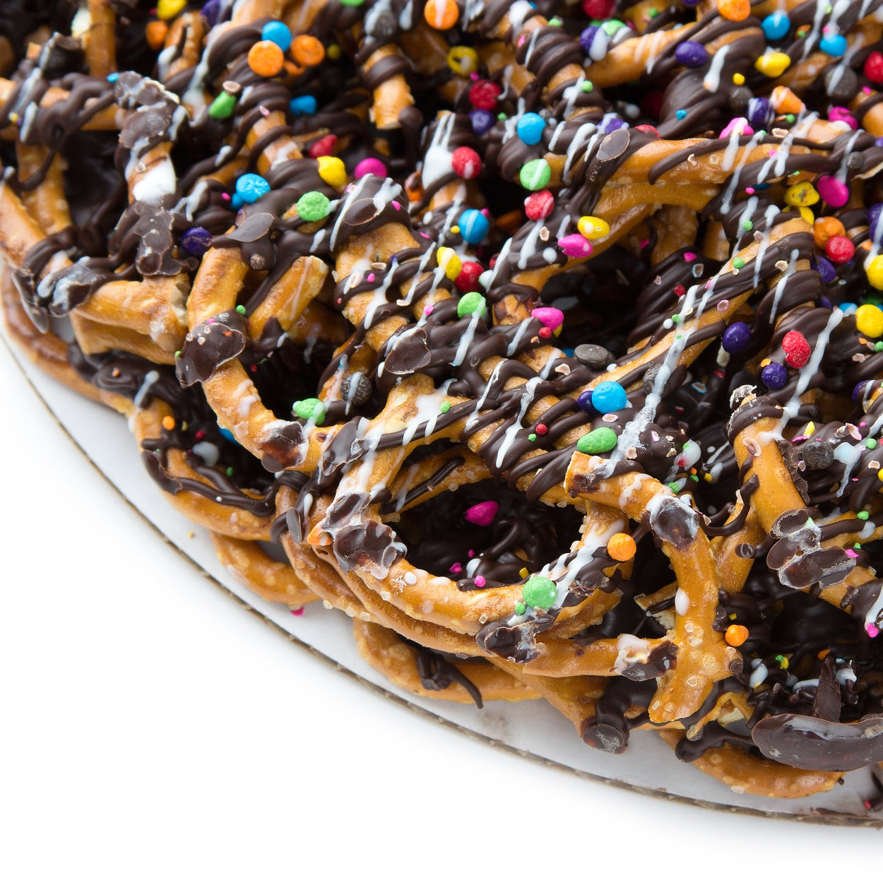 Chocolate Pretzel Pie W/Rainbow Lentils - 12 Inch