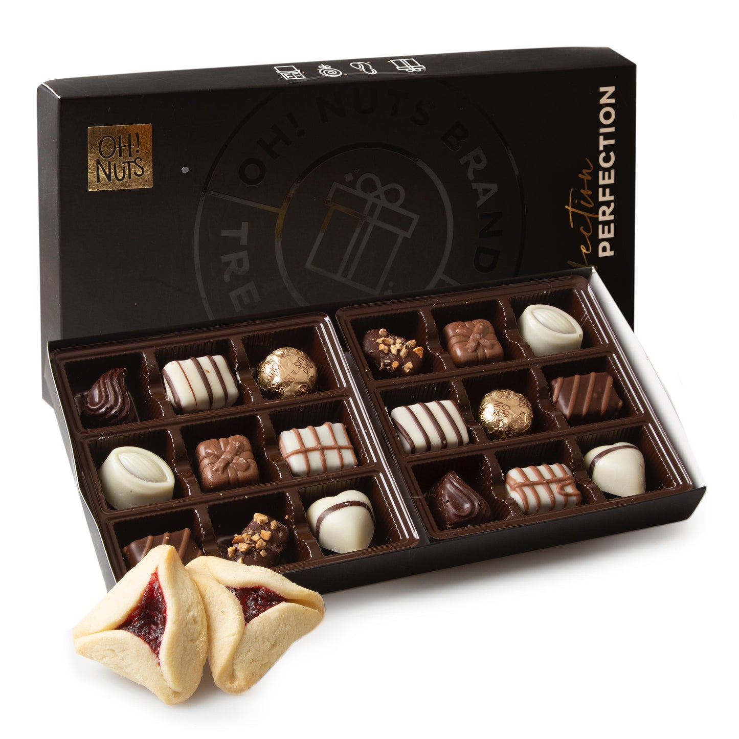 Sweet Dream - 18 Chocolate Truffles & Hamantaschen Purim Mishloach Manos Gift Box