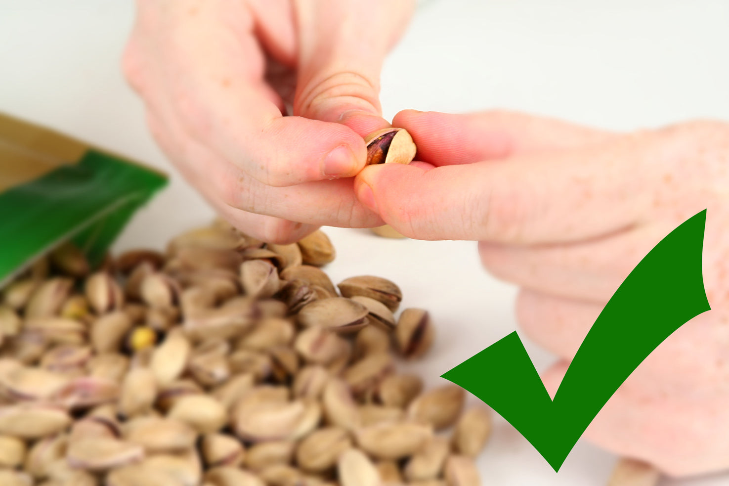 Your fingertips are perfect for cracking your gourmet pistachios!