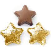 Foiled Milk Chocolate Stars - Gold (Chalav Stam)