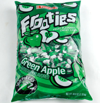 Green Tootsie Roll Frooties Taffy Candy - Green Apple 