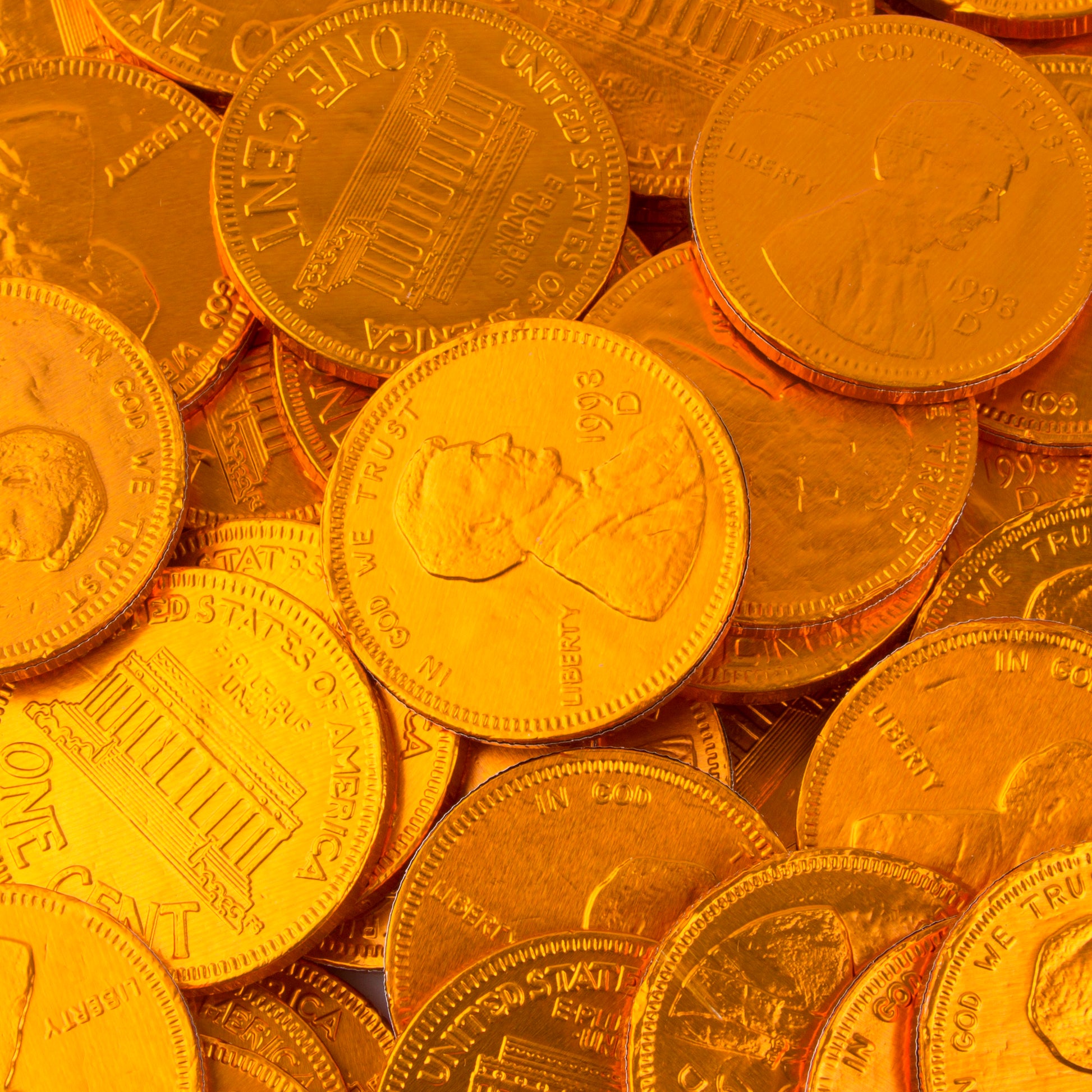 Orange  Chocolate US Cent Coins - 1 LB Bag