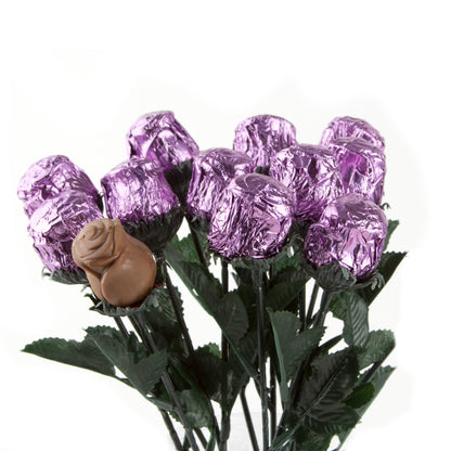 Sweet Heart Chocolate Foiled Roses - Lavender - 48CT
