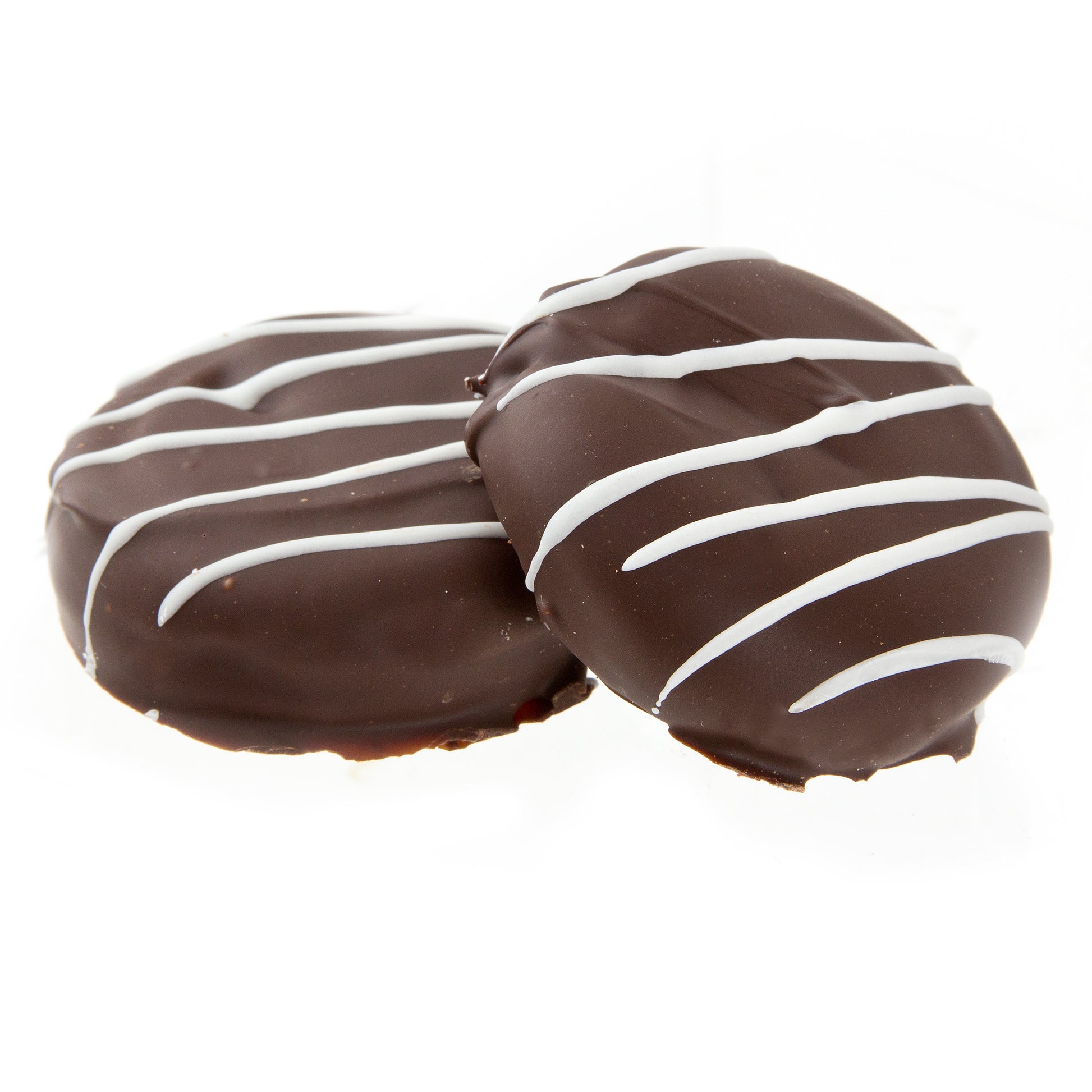 White Drizzle Chocolate Coated Sandwich Cookies