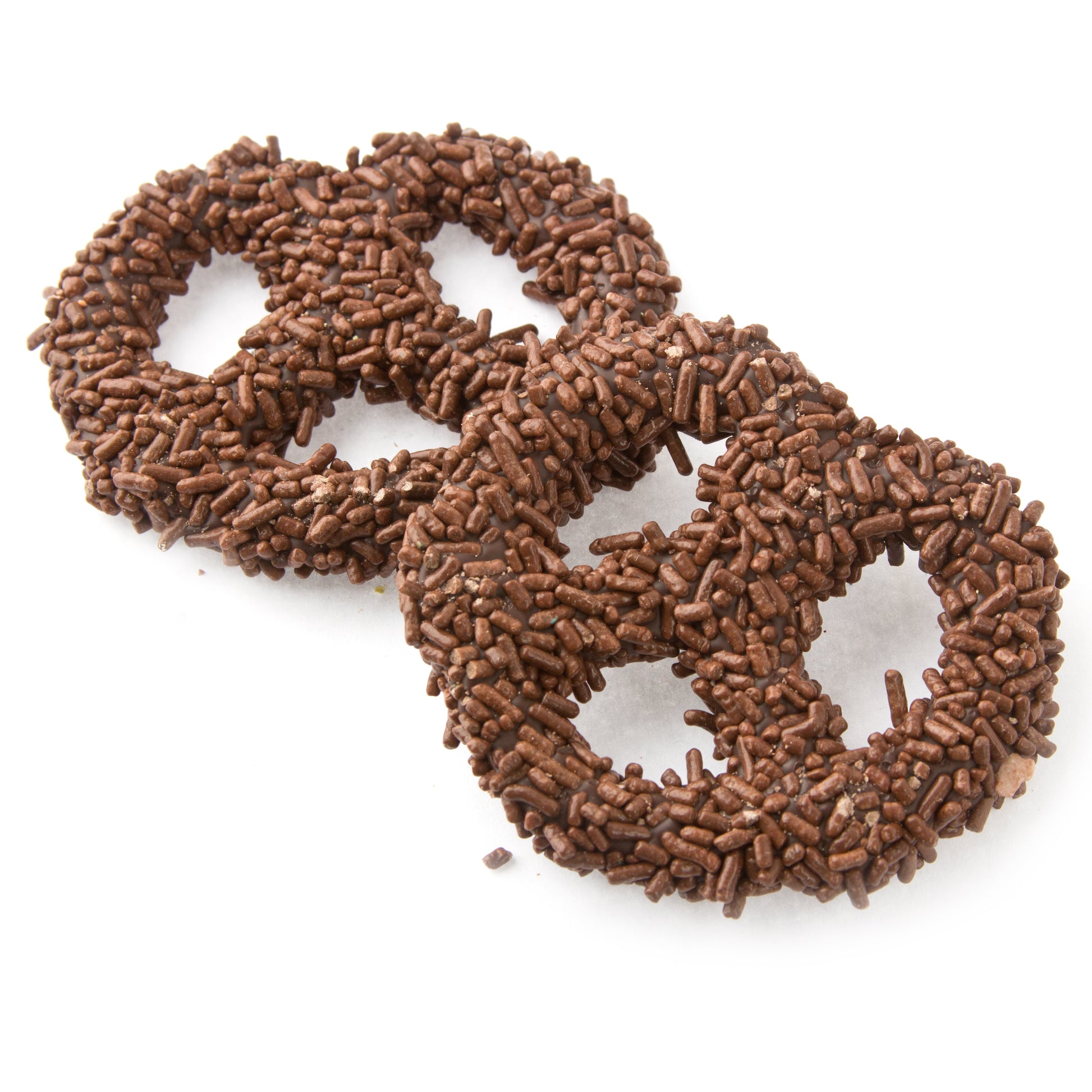 Belgian Chocolate Covered Pretzels with Chocolate Sprinkles