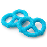 White Chocolate Covered Pretzels with Blue Sugar Crystals