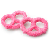 White Chocolate Covered Pretzels with Pink Sugar Crystals