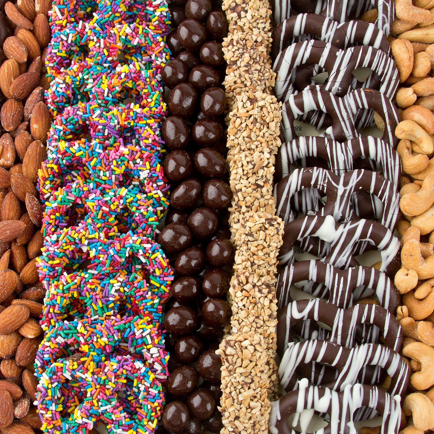 XXL Wooden Nuts & Chocolates Line-Up Gift Basket