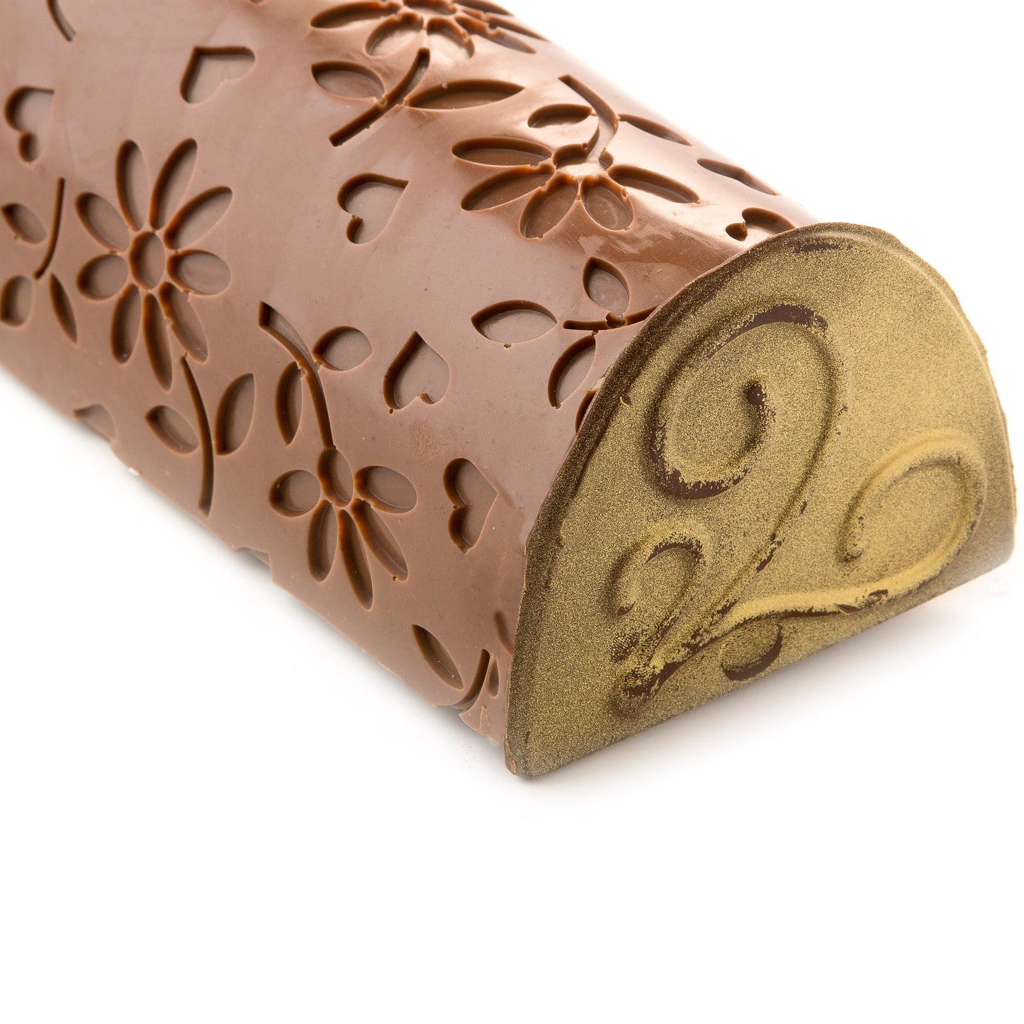 Hand-Crafted Decorative Embossed Truffle Chocolate Log