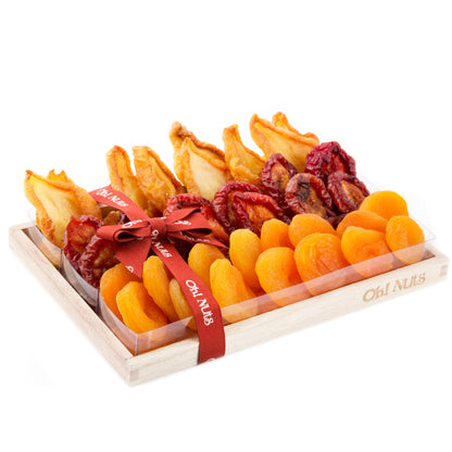 Oblong Dried Fruit Wooden Gift Basket