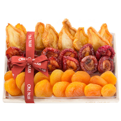 Oblong Dried Fruit Wooden Gift Basket