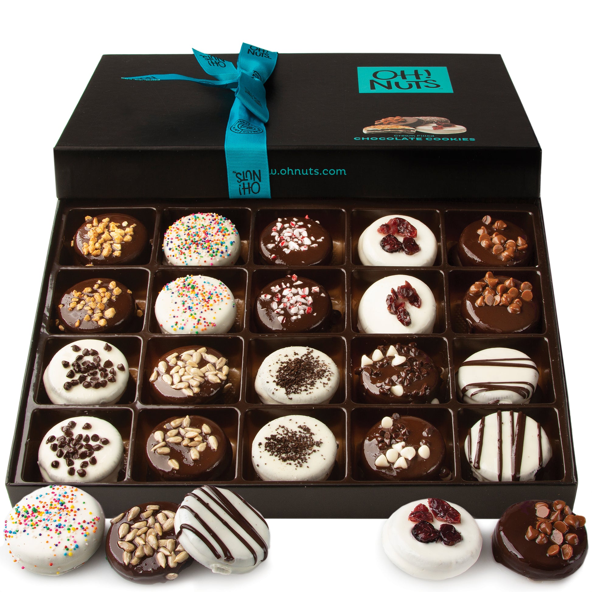 20 Variety Gourmet Chocolate Covered Holiday Sandwich Cookies Gift Assortment