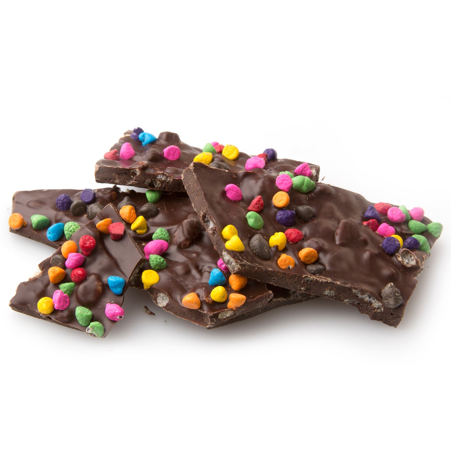 Handmade Belgian Chocolate Bark with Rainbow Chocolate Chip