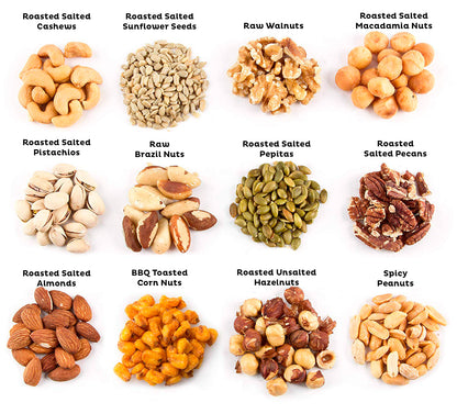Mixed Nuts and Seeds Variety Snack Bags, Freshly Roasted Snack Serving Size Grab and Go Pack
