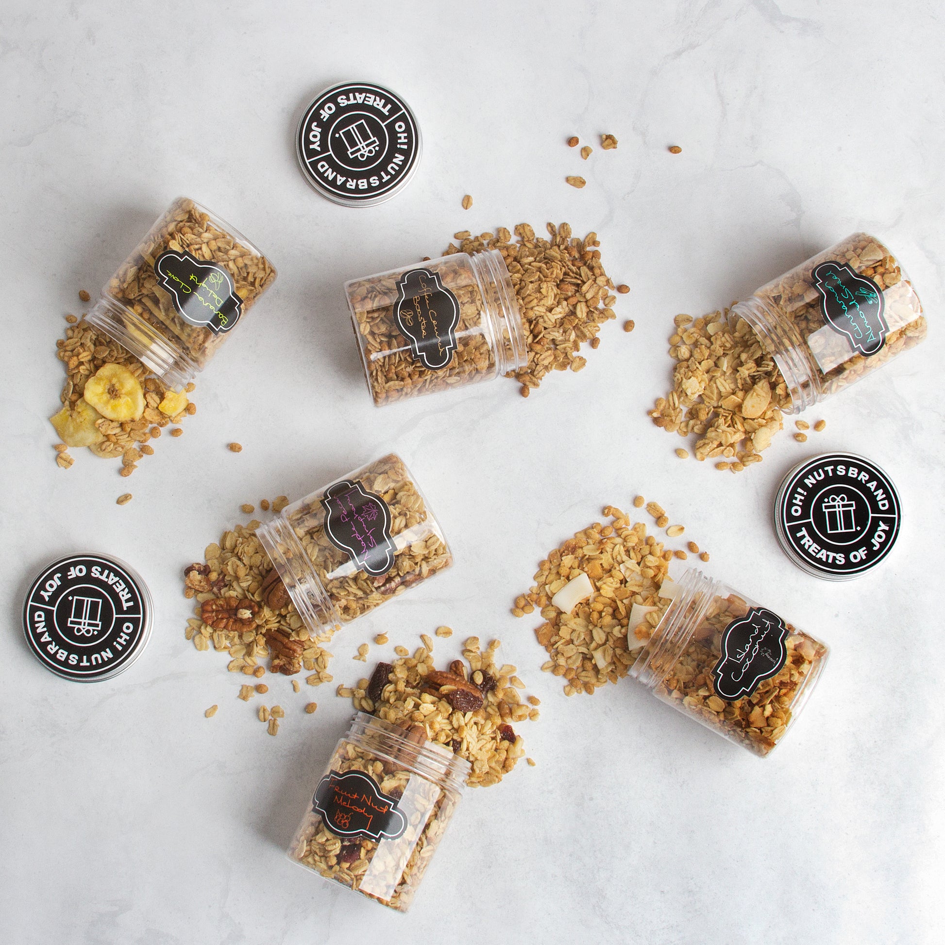 Oh! Nuts® Granola Unique Gift Box - 6 Flavor Jars