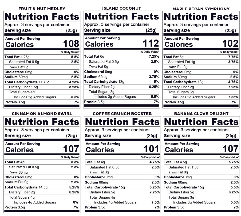 Oh! Nuts® Granola Unique Gift Box - 6 Flavor Jars