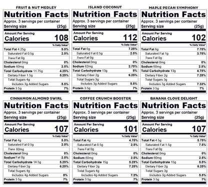 Oh! Nuts® Granola Unique Gift Box - 6 Flavor Jars