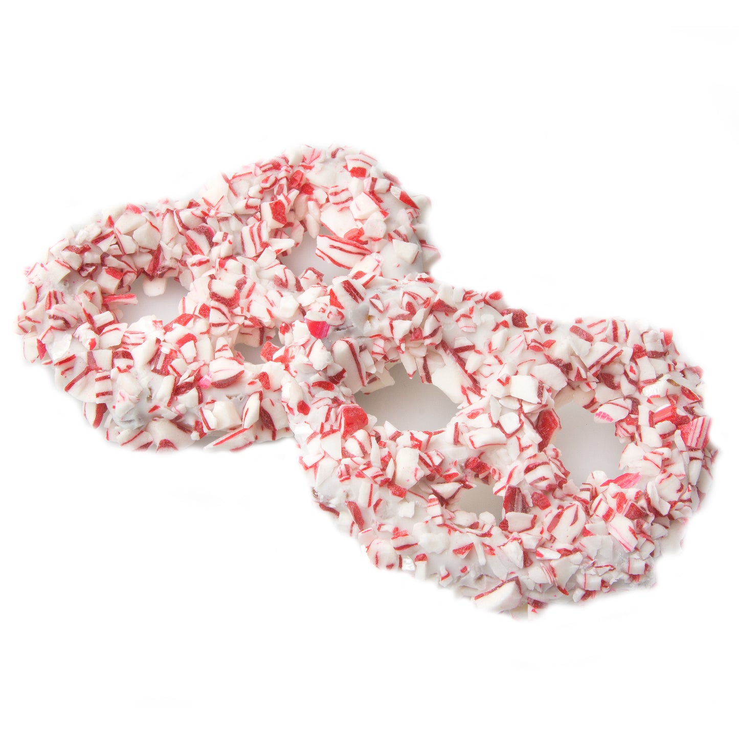 White Chocolate Covered Pretzels with Crushed Peppermint