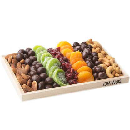 Tu B'Shvat Dried Fruit Wooden Gift Basket