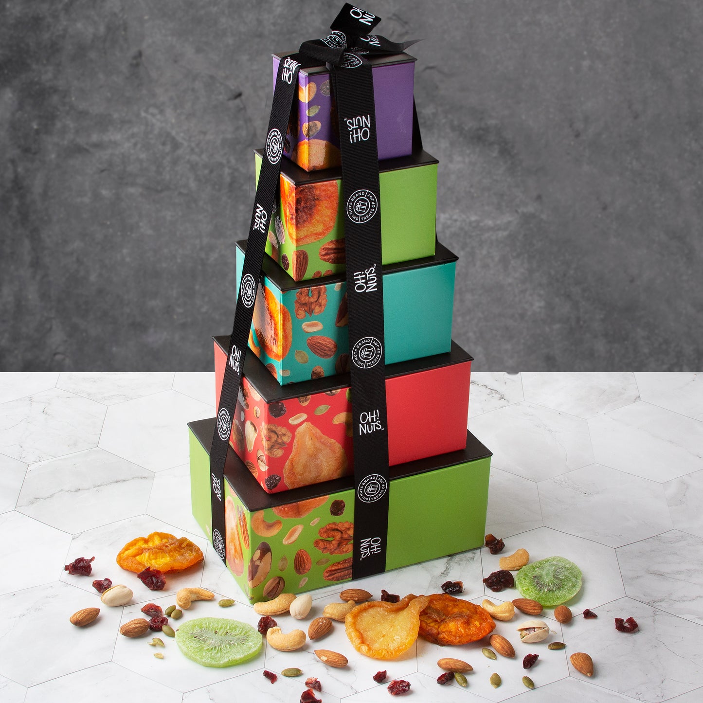 Oh! Nuts Holiday 5 Tier Nuts & Dried Fruit Tower Gift