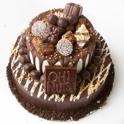 Hand Made Dark Belgian Chocolate & Nuts 2-Tier SMASH CAKE