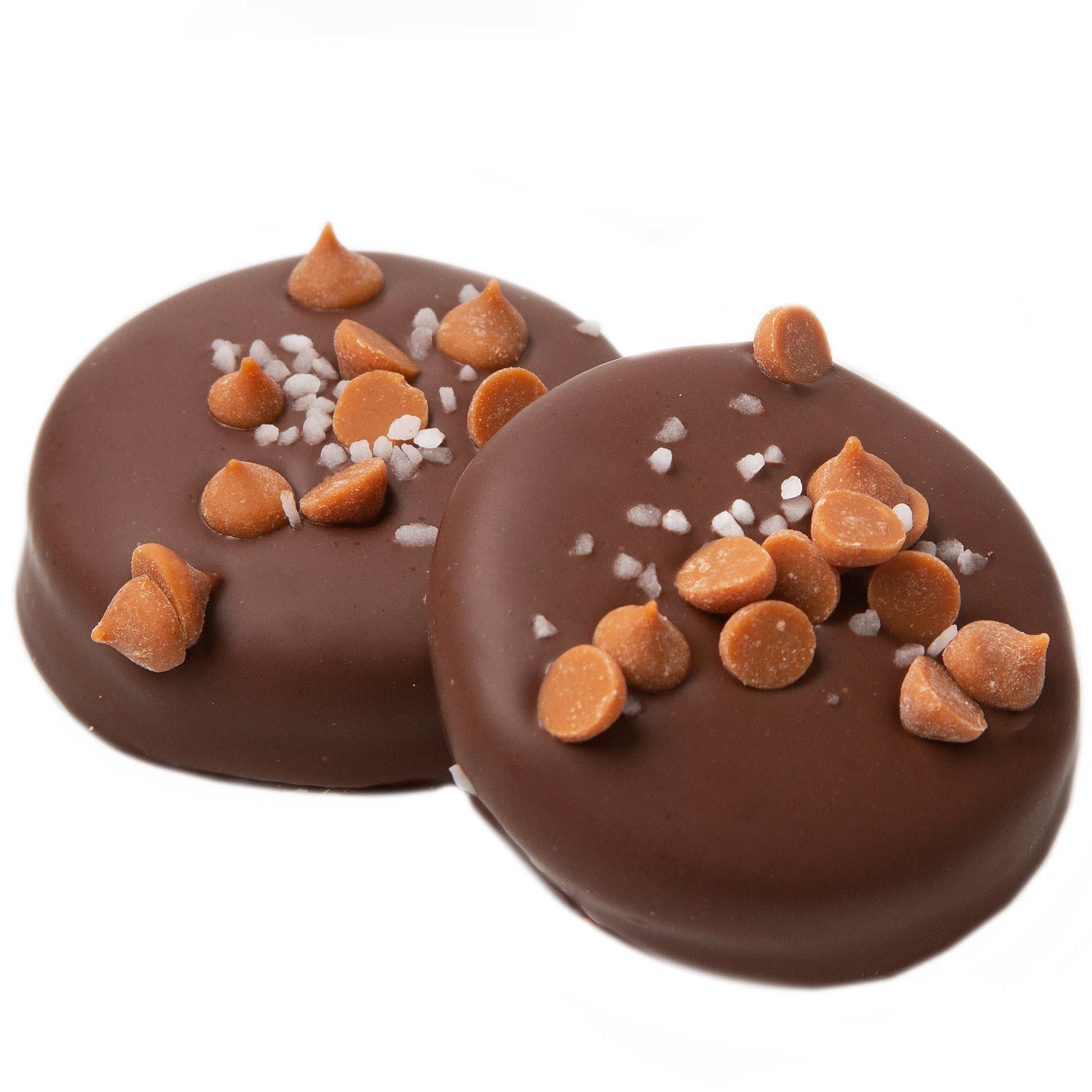 Salted Caramel Dark Chocolate Coated Sandwich Cookies