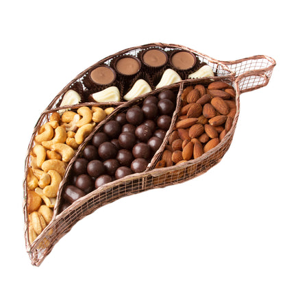 Wire Mesh Golden Leaf Gift Basket