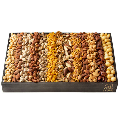 Jumbo 18 Inch Large Nuts Selection Wooden Gift Tray