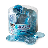 Premium Belgian Dark Chocolate "Mazal Tov" Blue Coins