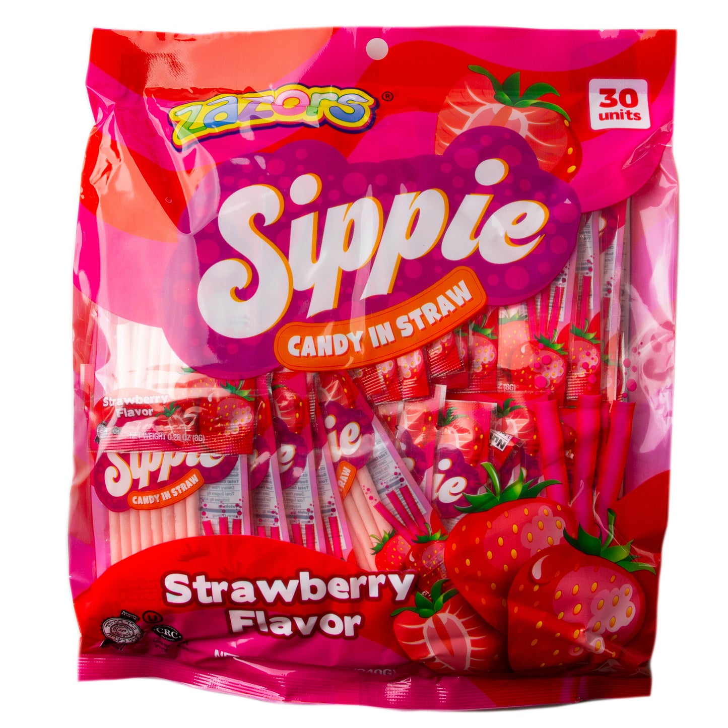 Sippie Candy in Straw - Strawberry - 30CT Bag