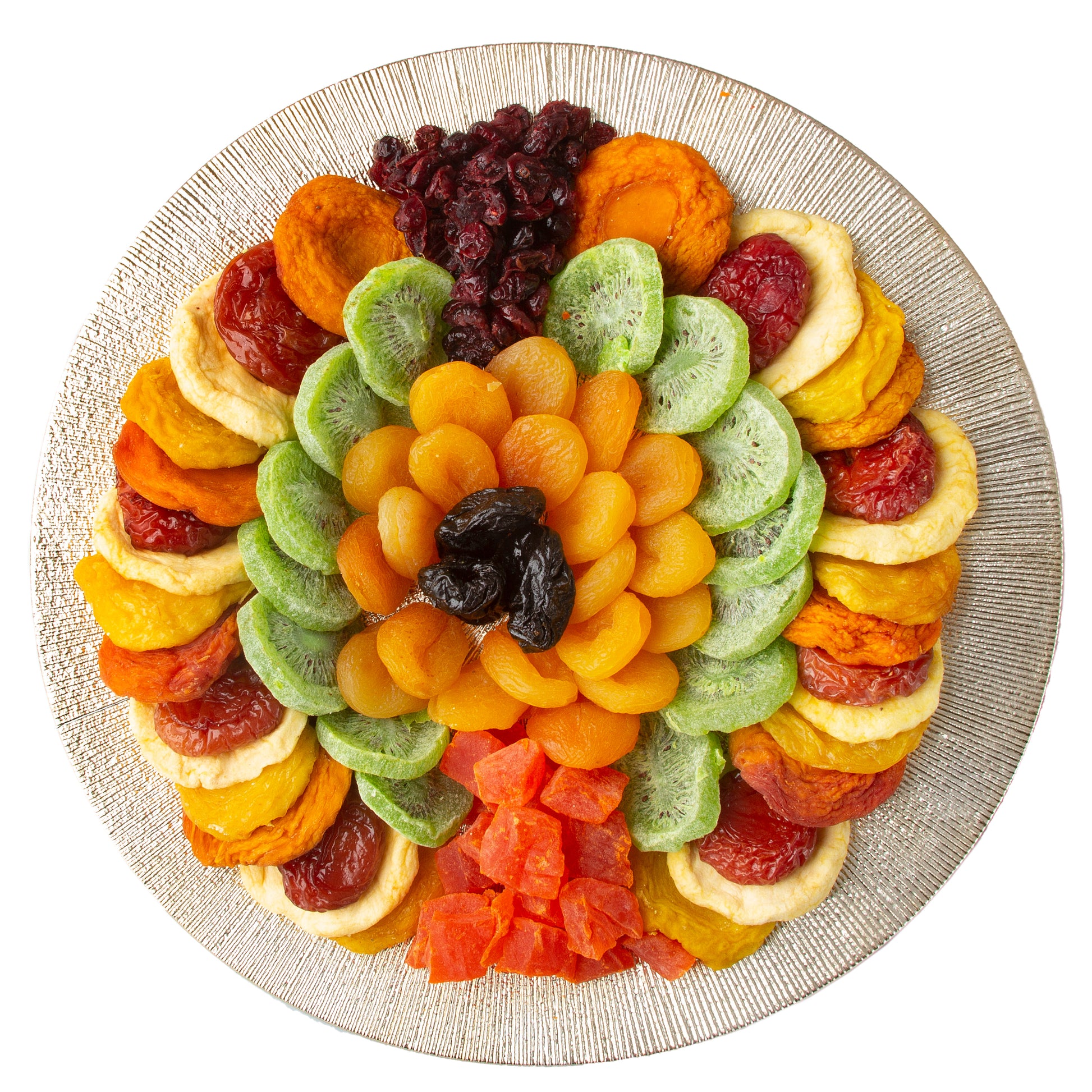 Tu B'Shvat Round Charger Dried Fruit Gift Basket