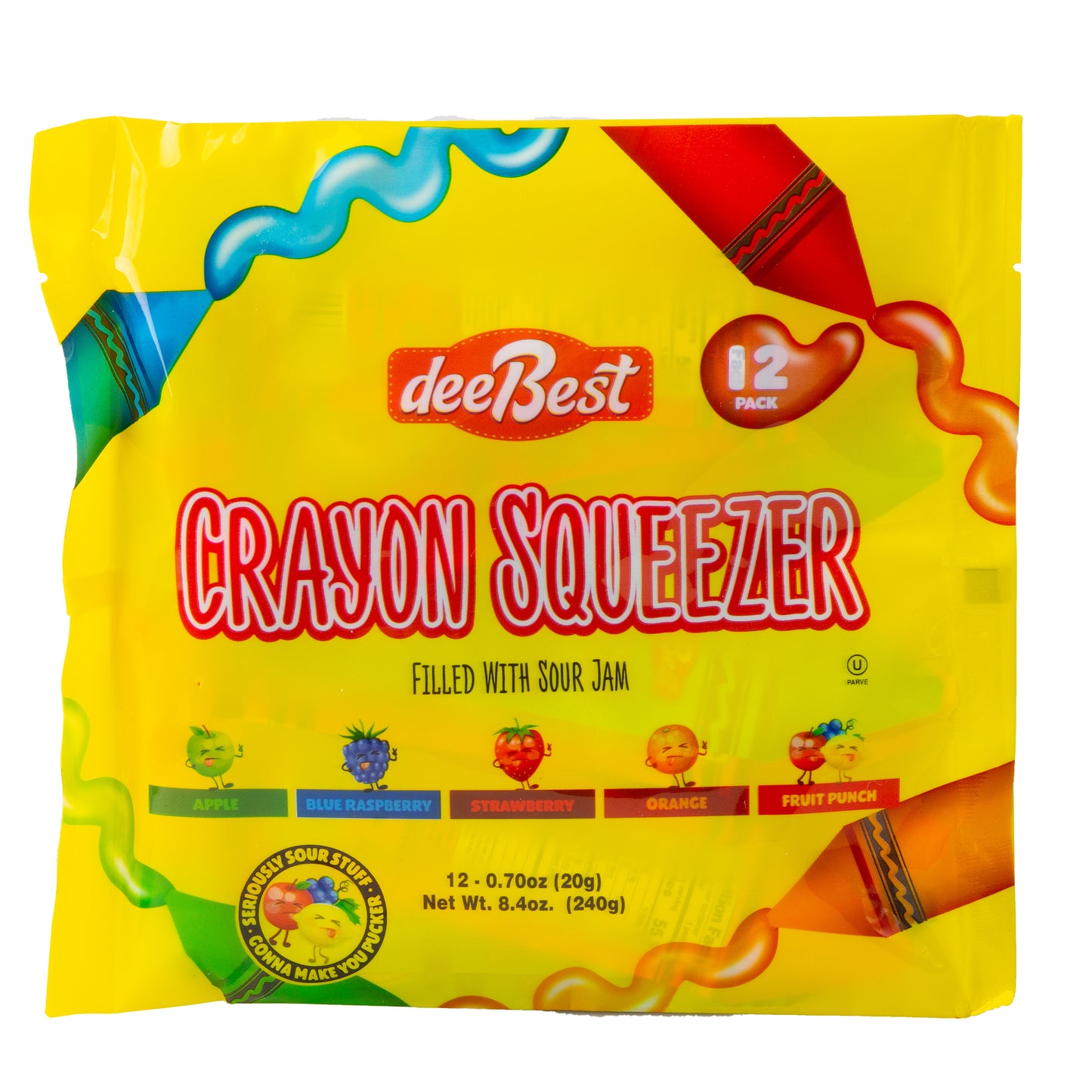 Crayon Squeezers Candy Sour Gel - 12CT Bag