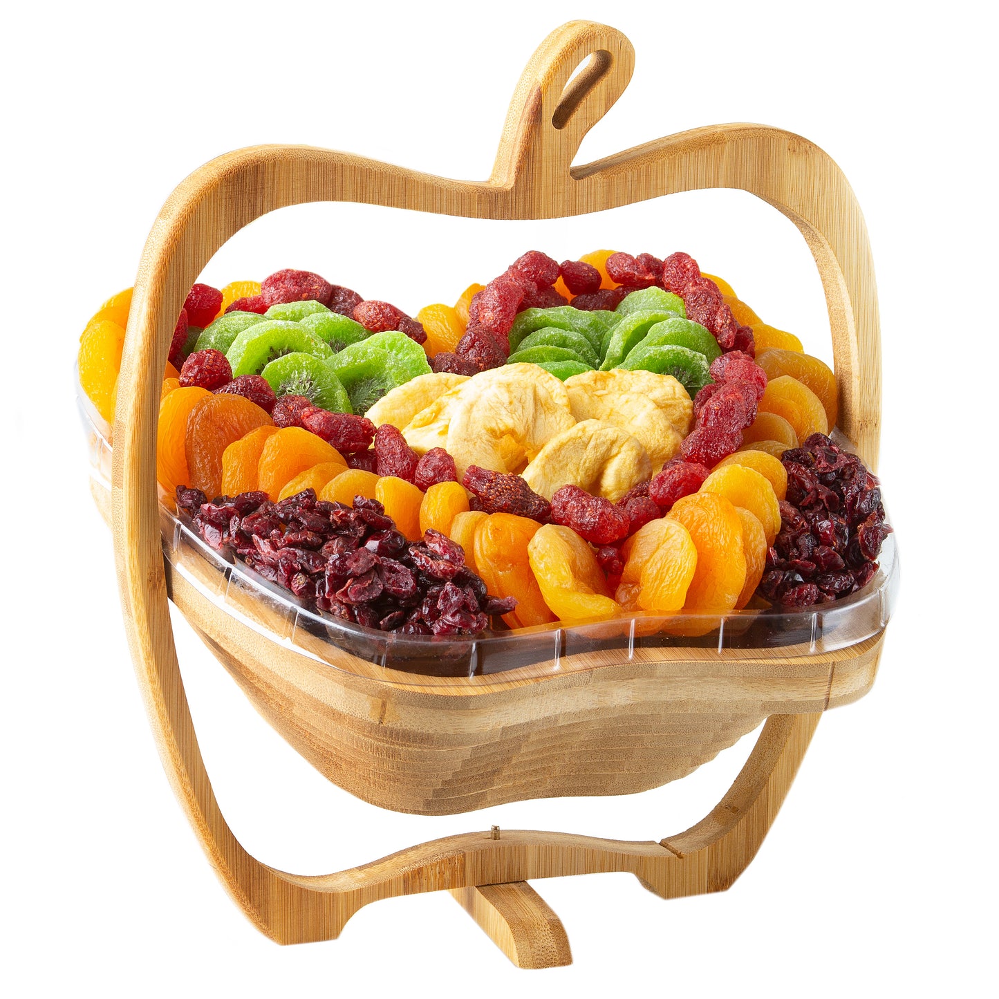 Valentines Day Heart Dried Fruit Apple Wooden Collapsible Bowl
