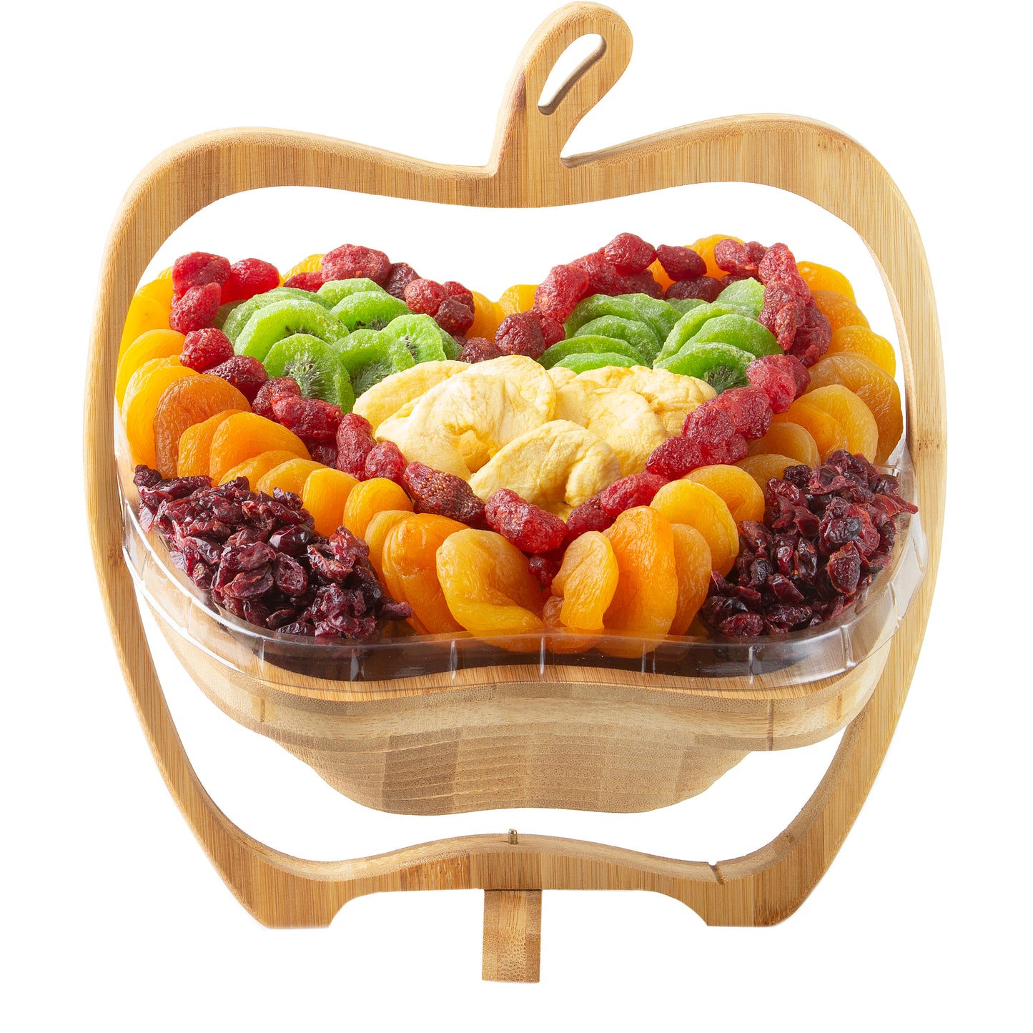 Valentines Day Heart Dried Fruit Apple Wooden Collapsible Bowl