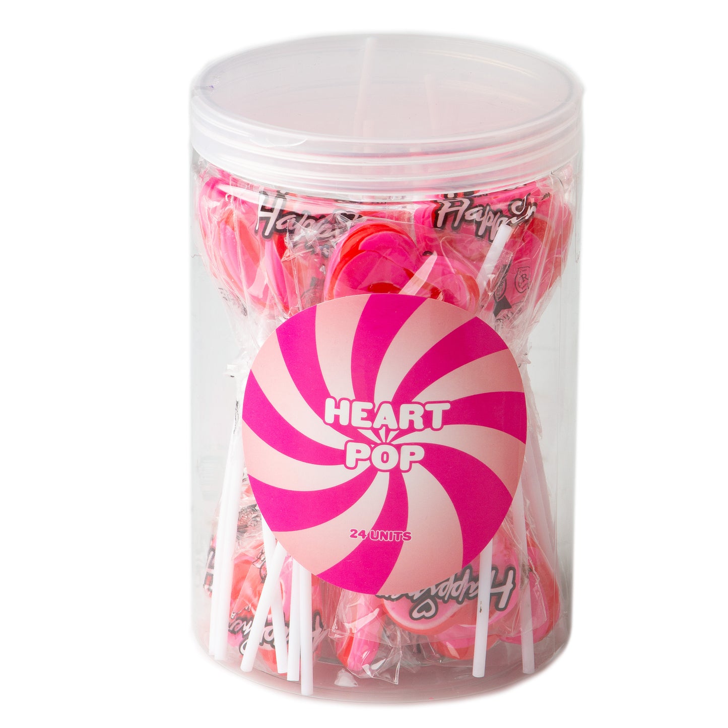 Pink Heart Pops - 24CT Tub