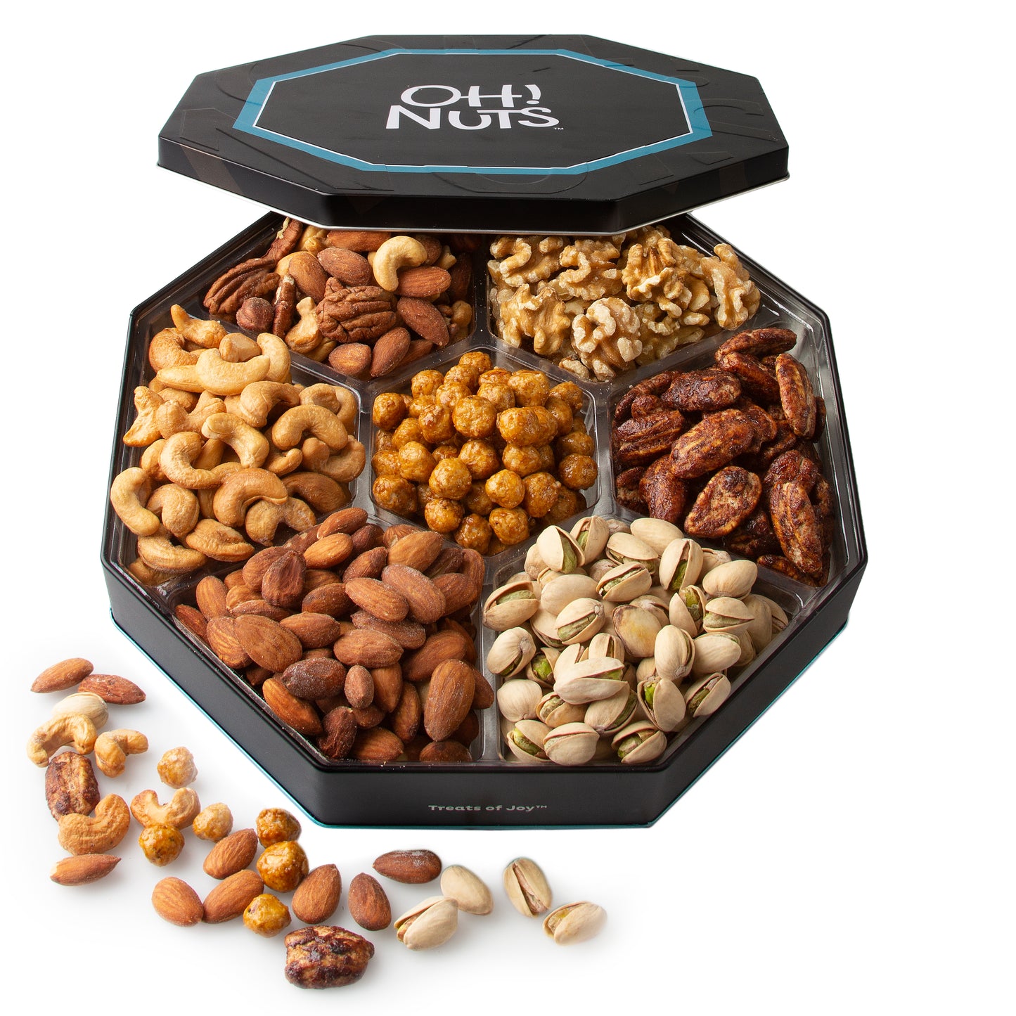 Oh! Nuts 7 Section Assorted Nuts Gift Tin