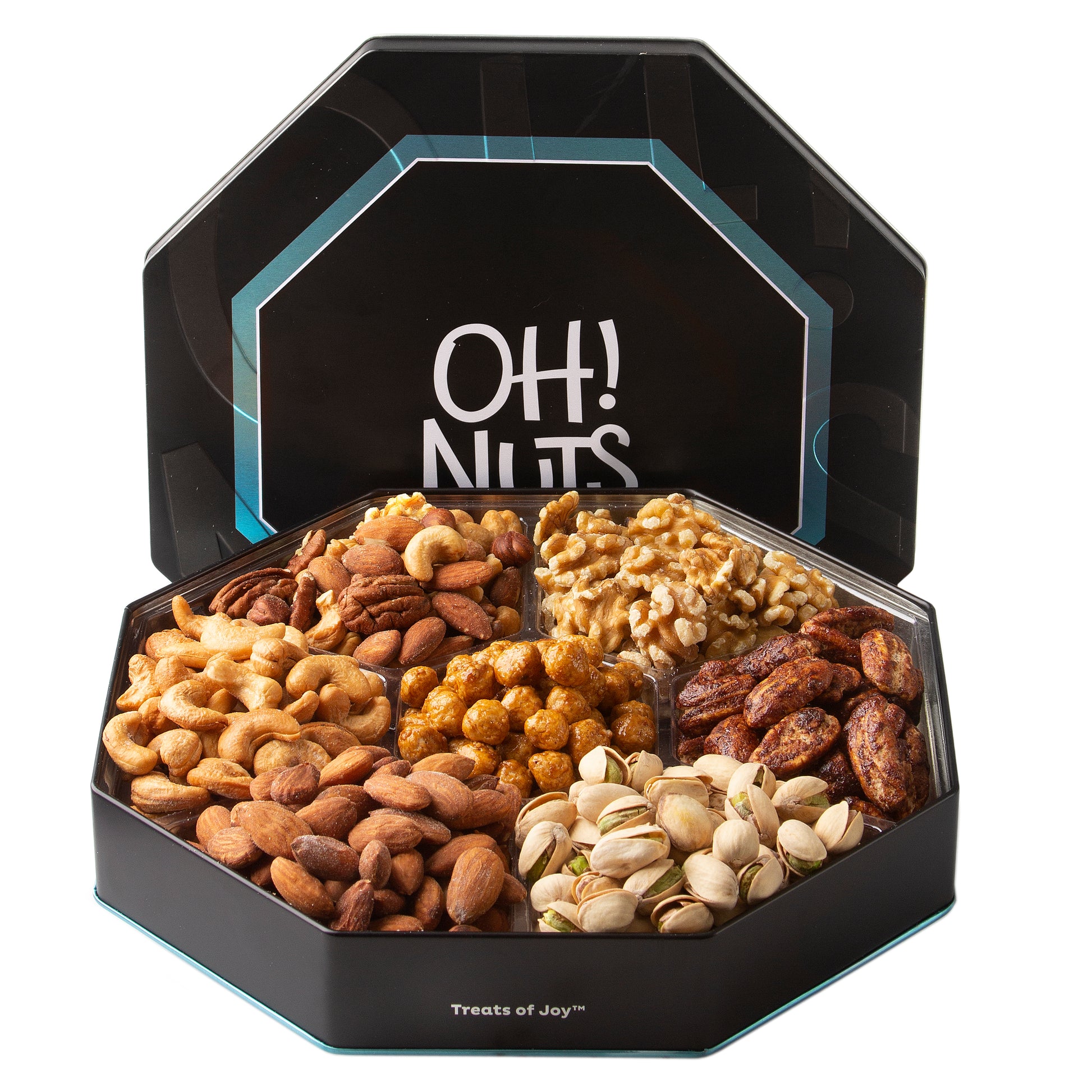 Oh! Nuts 7 Section Assorted Nuts Gift Tin