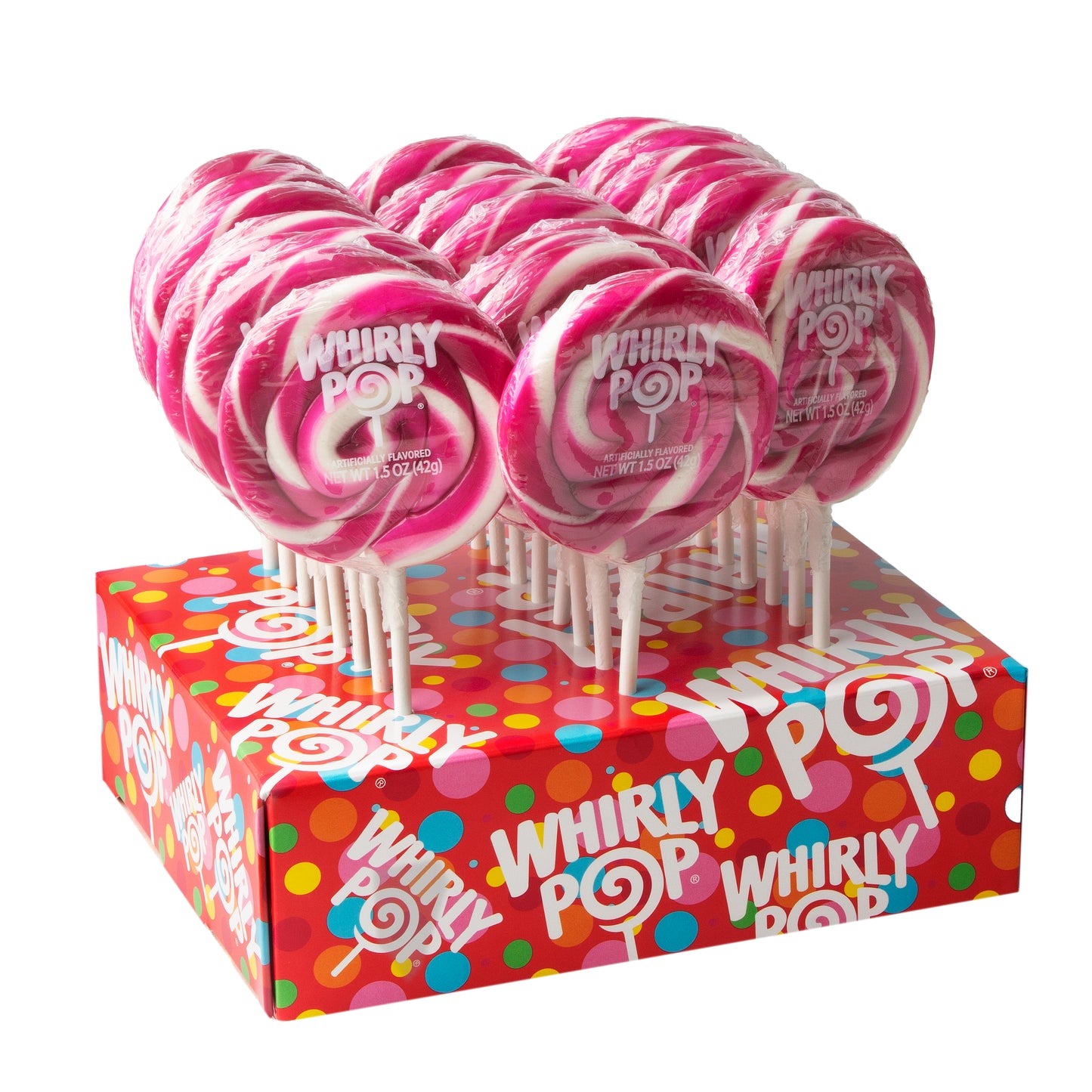 Fuchsia & White Swirl Whirly Pops - Raspberry