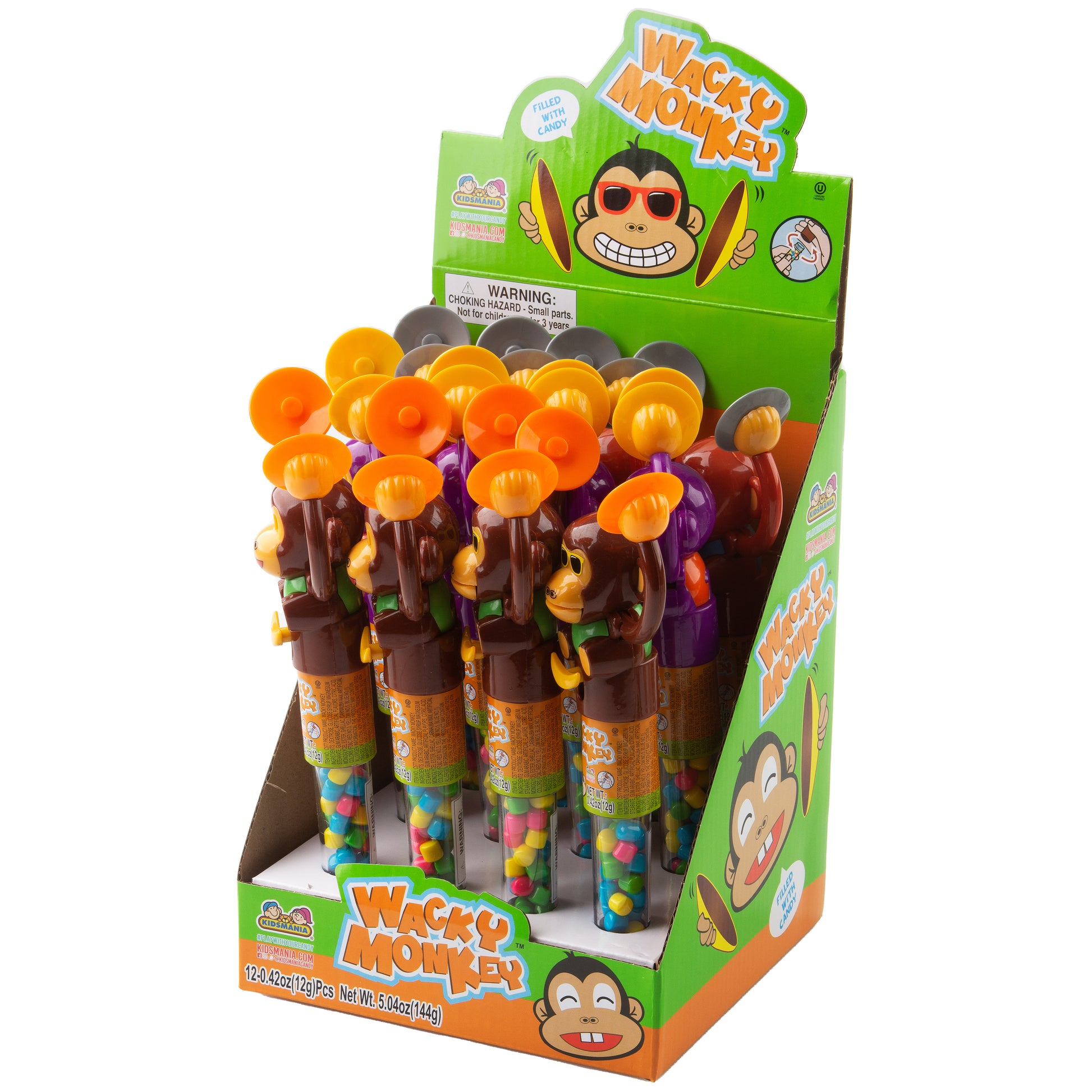 Wacky Monkey Candy Dispenser Toy - 12CT Box