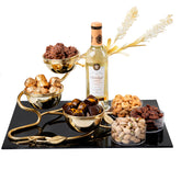Purim Gold Leaf Trio Dish Mishloach Manos Gift Basket